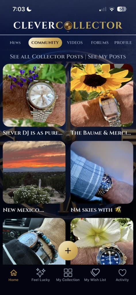 CleverCollector Watches — Community scroll
