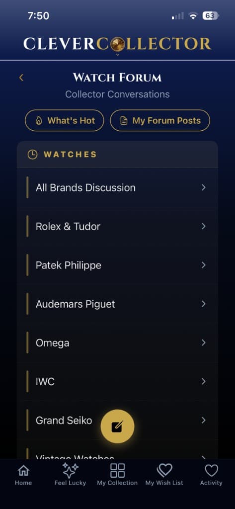 CleverCollector Watches — Forum home